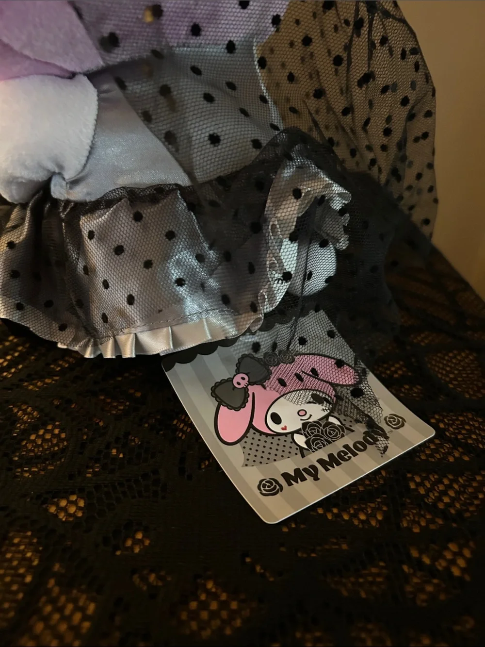 Sanrio Plush Halloween Doll Set in White, Black & Pink